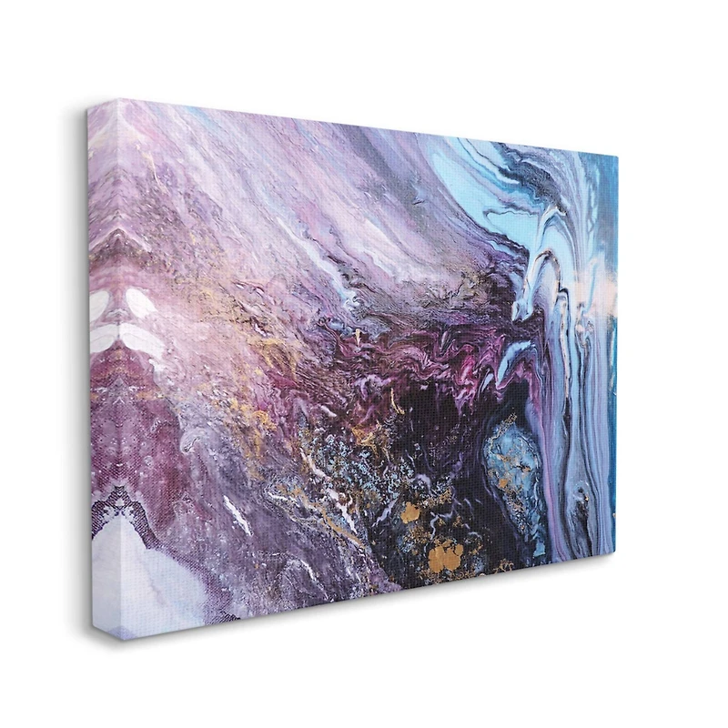 Stupell Industries Abstract Liquid Purple Blue Texture Painting Canvas Wall Art