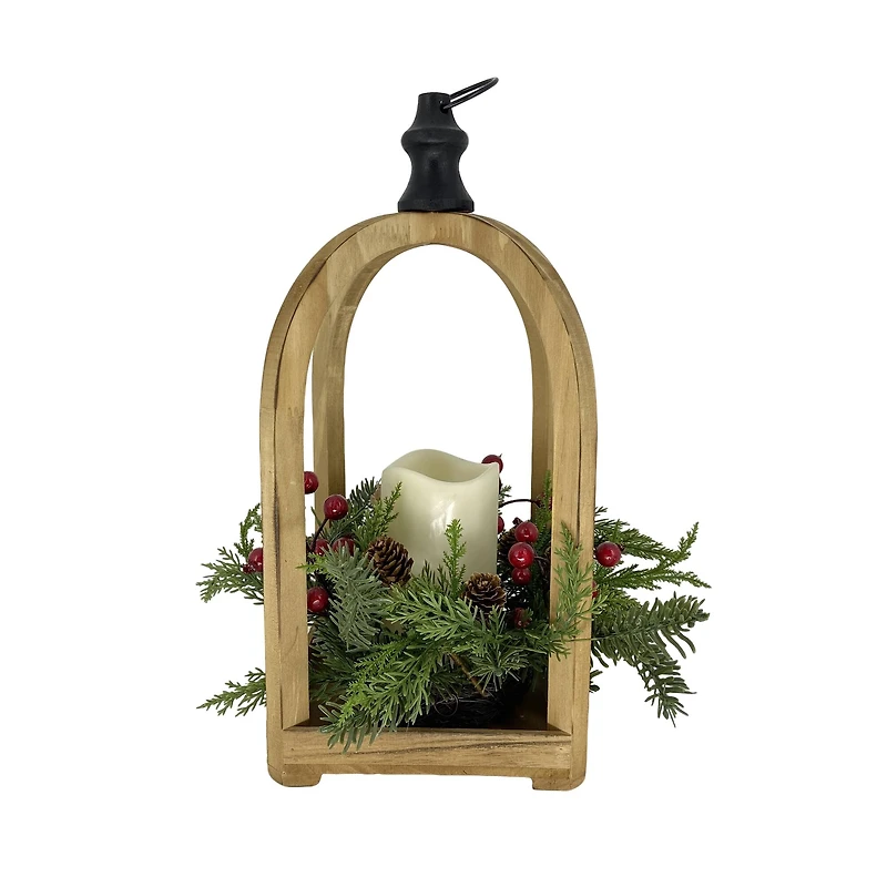 Pine & Foliage LED Pillar Lighted Lantern by Ashland