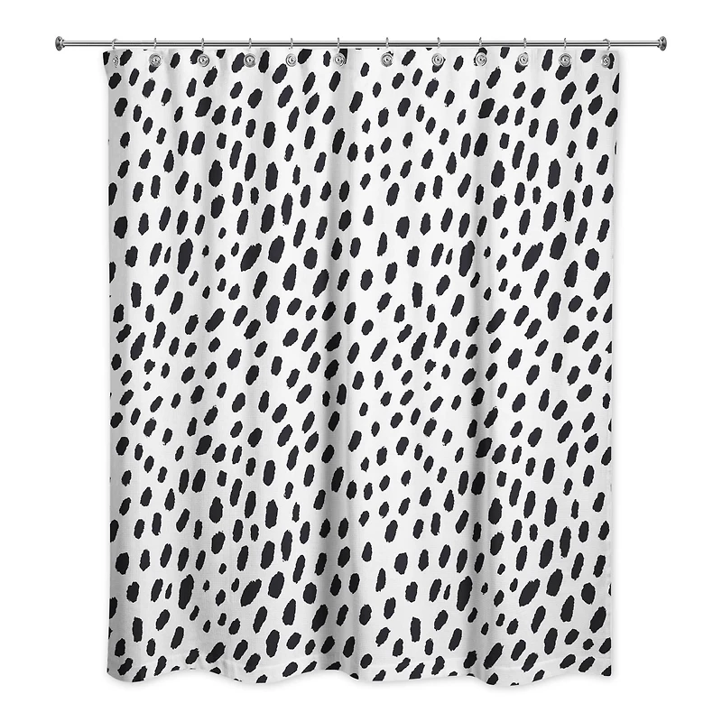 Monochromatic Spot Pattern 71" x 74" Shower Curtain