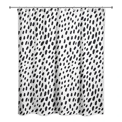 Monochromatic Spot Pattern 71" x 74" Shower Curtain