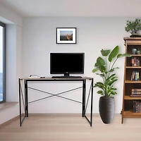 Mind Reader Black & Brown Collapsible Rustic Desk