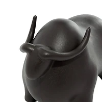 The Novogratz 12" Black Contemporary Bull Sculpture