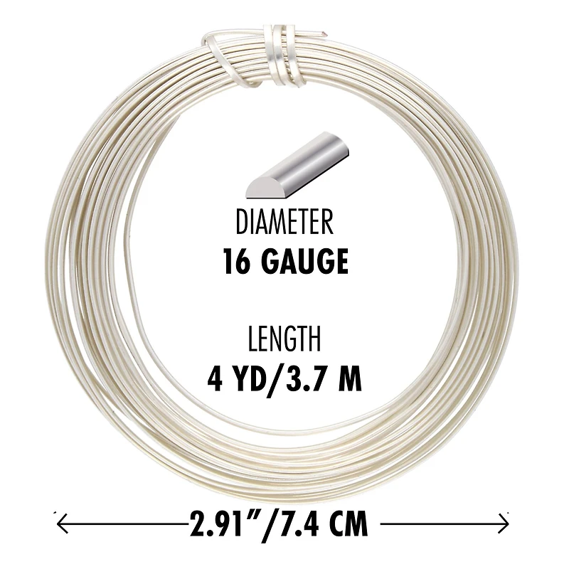The Beadsmith® Wire Elements™ 16 Gauge Tarnish Resistant Medium Temper Silver Half Round Wire, 4yd.