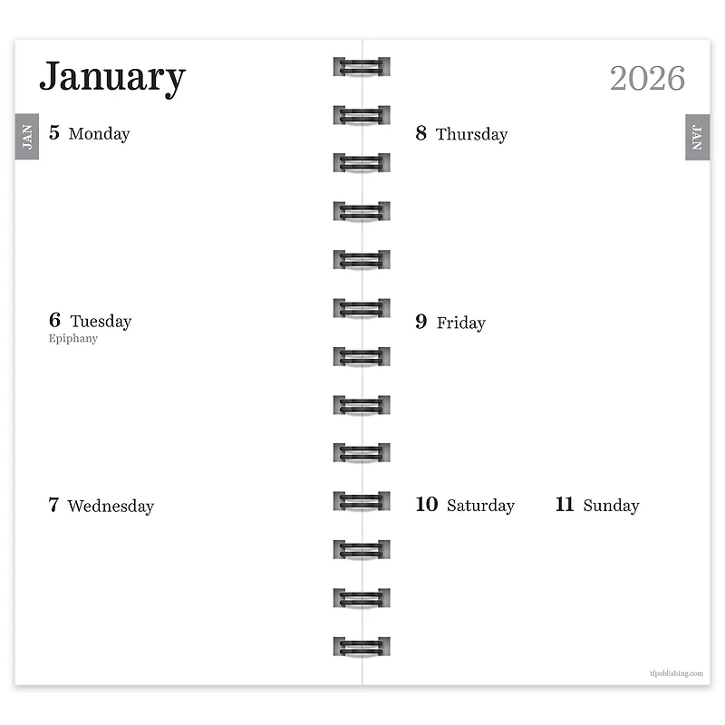 2026 Blue Blooms Small Weekly Monthly Planner