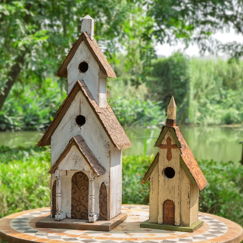 Glitzhome® 23.62" Extra-Large Rustic Wooden Birdhouse