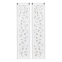 50" White Wood Traditional Abstract Wall Decor, 2ct.