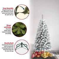 4.5ft. Unlit Flocked Acacia Artificial Christmas Tree
