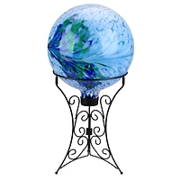 11.25" Black Ornate Standing Garden Gazing Ball Stand