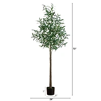 6ft. Potted Pre-Lit Artificial Olive Tree with Warm White LED Lights