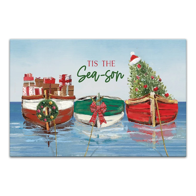 30" Tis the Sea-son Christmas Canvas Wall Décor