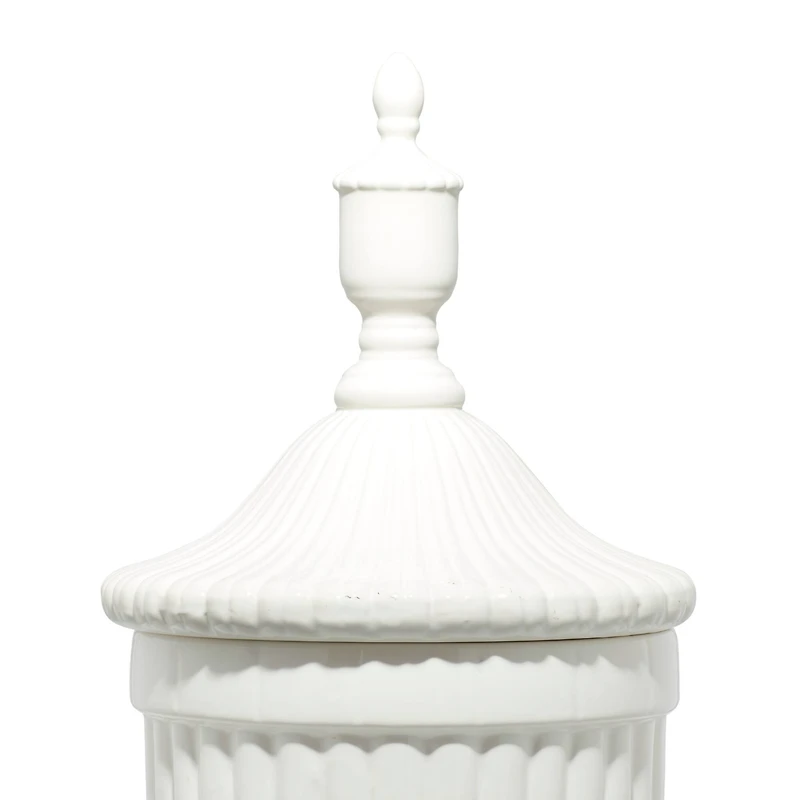 32" White Dolomite Country Decorative Urn