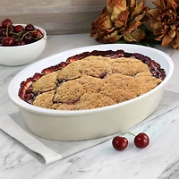 Martha Stewart 13" Taupe Ceramic Oval Baker