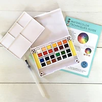 Bright Stripes iHeartArt 24 Watercolor Paint Set with Water Brush Pen