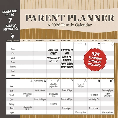 2026 Parent Planner Wall Calendar