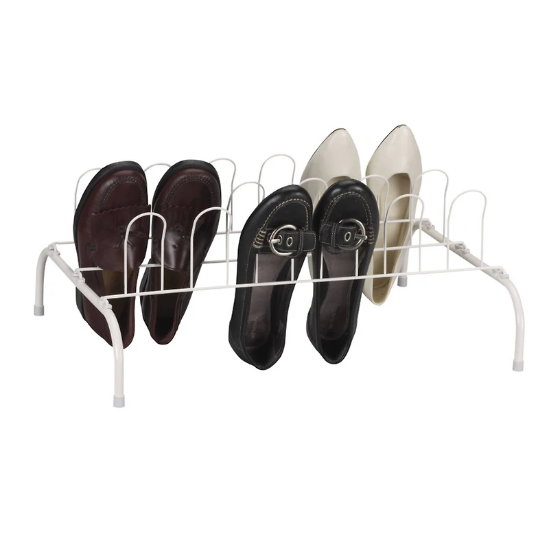 Household Essentials White 9-Pair Wire Shoe Rack