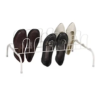 Household Essentials White 9-Pair Wire Shoe Rack