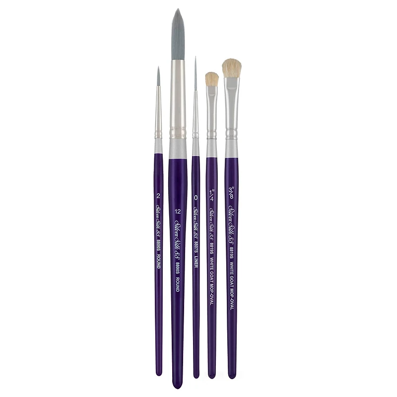 Silver Brush Limited Silver Silk 88® SH 5 Piece Decorative Painting Brush Set