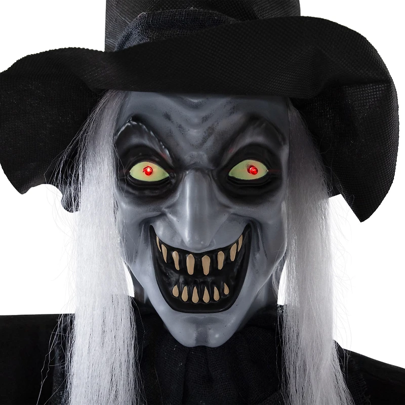 6ft. Lit Animated Vampire in Robe & Top Hat Halloween Decoration