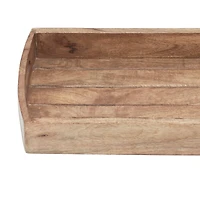 Light Brown Mango Wood Rustic Tray Set