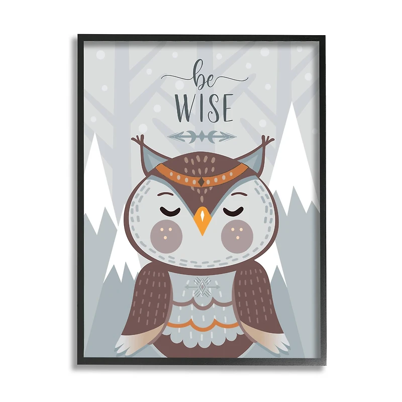 Stupell Industries Be Wise Loveable Owl Frame Wall Art