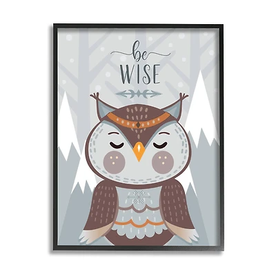 Stupell Industries Be Wise Loveable Owl Frame Wall Art