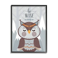 Stupell Industries Be Wise Loveable Owl Frame Wall Art