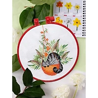 Abris Art And in the Basket Is a Cat Counted Cross Stitch Kit