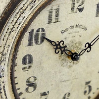 16" White Distressed Wood Country Clock