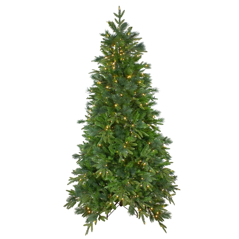 6.5ft. Pre-Lit Real Touch™️ Rosemary Emerald Angel Pine Artificial Christmas Tree, Warm White LED Lights