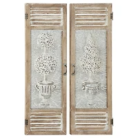 52" Brown Farmhouse Shutter Wall Décor Set