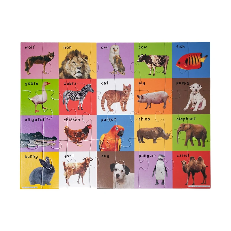 First 100 Animals Mix & Match Puzzle Tin: 24 Pcs