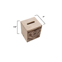 Hello Honey® 6.5" Wood & Metal "Bless You" Tissue Box Cover