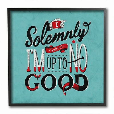 Stupell Industries Up To No Good Comic Wall Accent with Black Frame