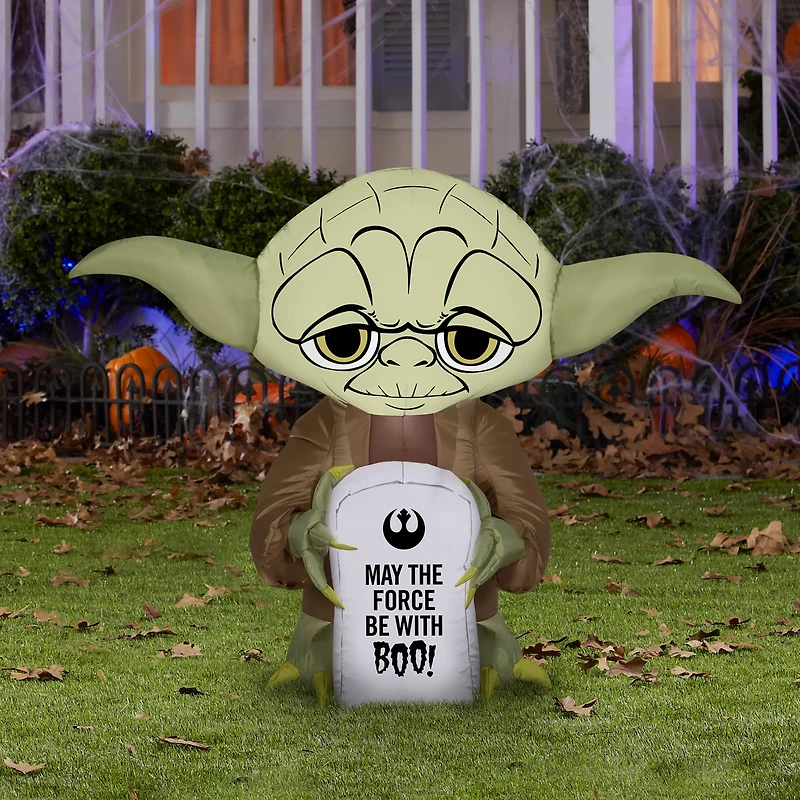 3ft. Airblown® Inflatable Star Wars Stylized Yoda with Tombstone