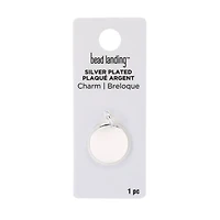 Silver Plated Disc Charm by Bead Landing™