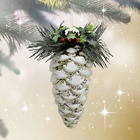 12" Glitter Frosted Pinecone Ornament by Ashland