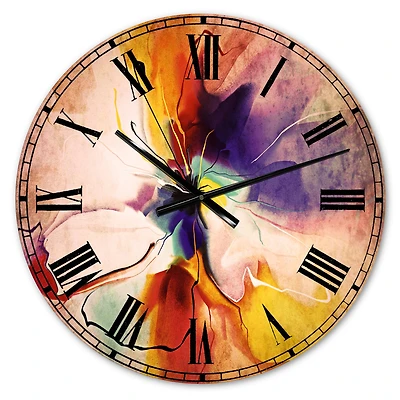 Designart 'Creative Flower In Multiple Colors Modern Wall Clock