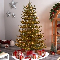 8ft. Pre-Lit Vancouver Mountain Pine Artificial Christmas Tree, Clear Lights
