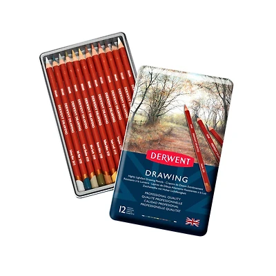 Derwent® Drawing Pencil 12 Color Tin Set