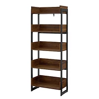 Walker Edison 64" Dark Walnut 5-Shelf Bookshelf