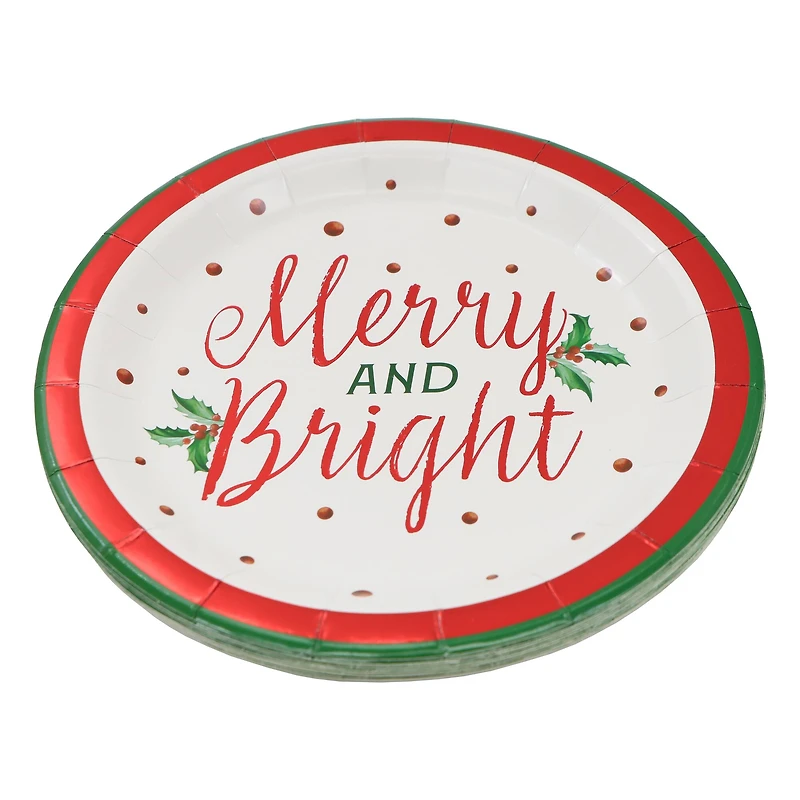 7" Merry & Bright Paper Plates, 12ct. by Celebrate It™