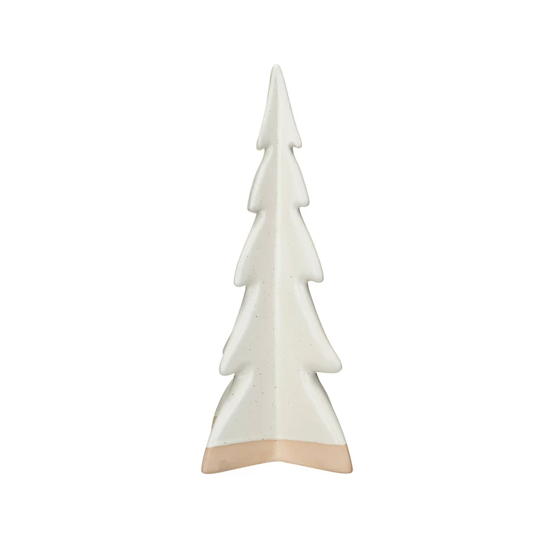 Hello Honey® 11" Cream Decorative Stoneware Tree with Reactive Glaze