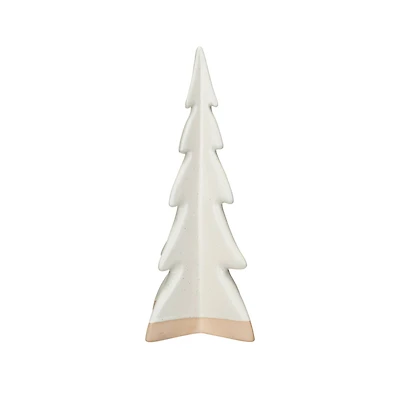 Hello Honey® 11" Cream Decorative Stoneware Tree with Reactive Glaze