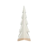 Hello Honey® 11" Cream Decorative Stoneware Tree with Reactive Glaze