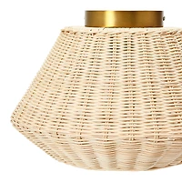 Hello Honey® 13.8" Coastal Ceiling Lamp with Rattan Shade and Iron Base