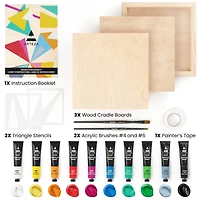 Arteza 19 Piece Abstract Wood Painting Kit