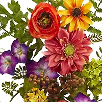 24'' Garden Flower Teardrop Swag