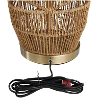 Brown Wicker Handmade Woven Table Lamp