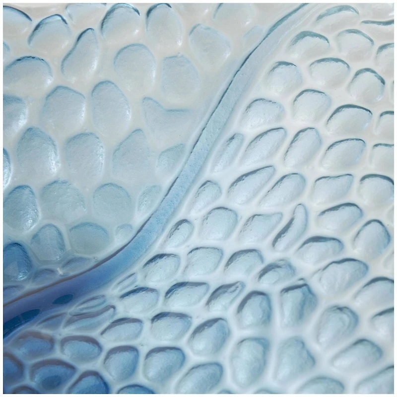 19.5" Blue Ombre Glass Starfish Charger with Metal Stand