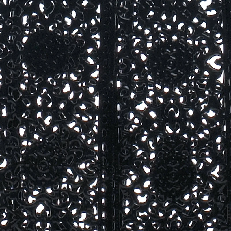 14.75" Black Moroccan Lace Stool